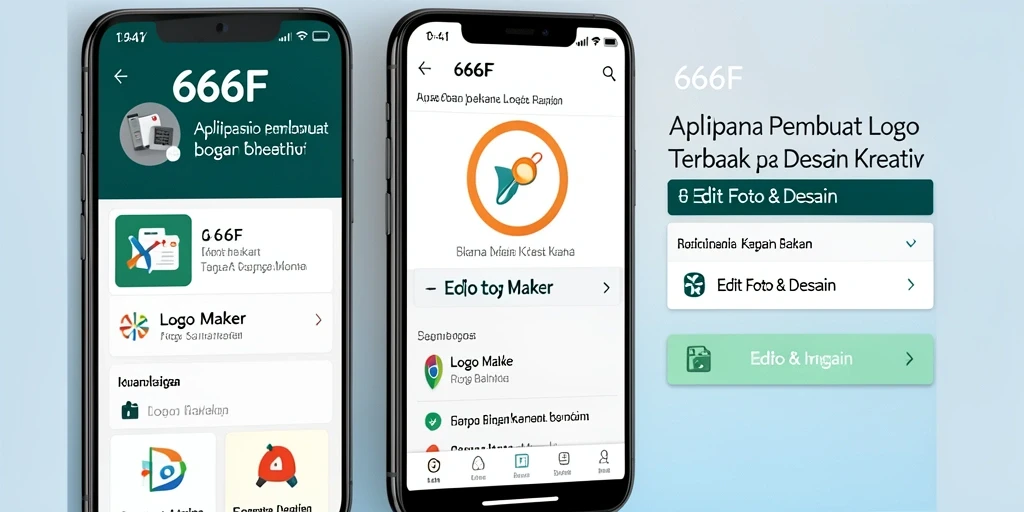 Screenshot antarmuka aplikasi 666F yang menunjukkan proses pembuatan logo.