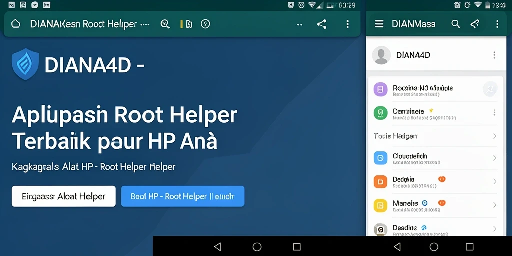 Tampilan antarmuka pengguna DIANA4D dengan fitur Root Helper yang mudah dipahami.