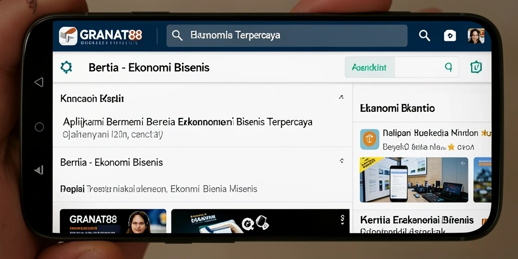 Screenshot aplikasi GRANAT88 menampilkan antarmuka berita ekonomi yang informatif.