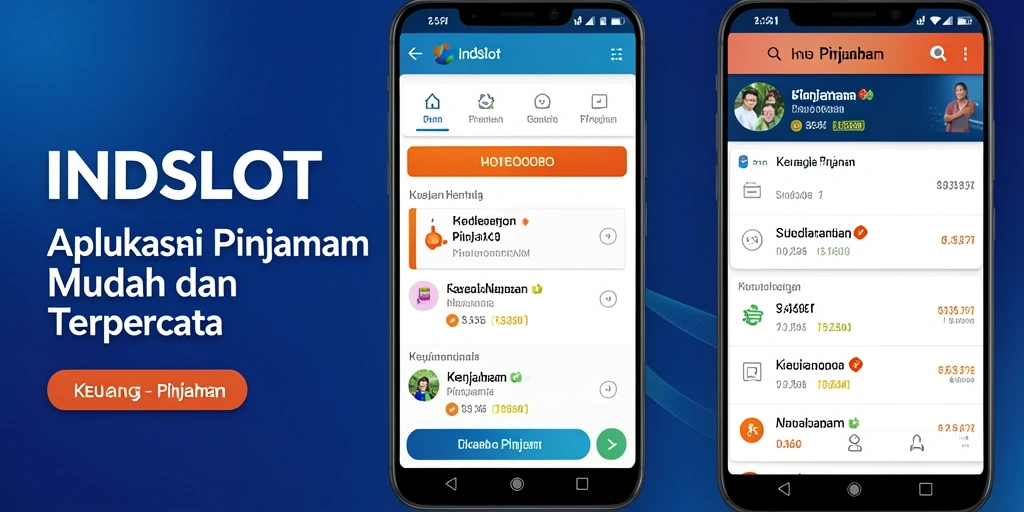 Antarmuka aplikasi INDSLOT yang menampilkan fitur pinjaman.