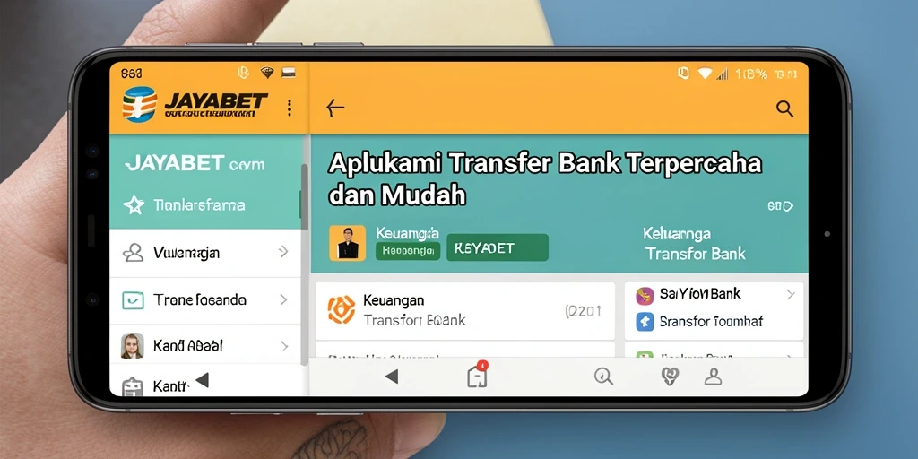 Antarmuka simpel JAYABET untuk transfer bank yang cepat dan aman.