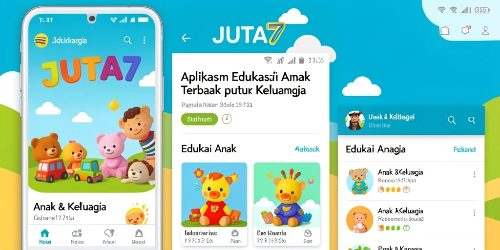 Tampilan antarmuka aplikasi JUTA7 untuk edukasi anak