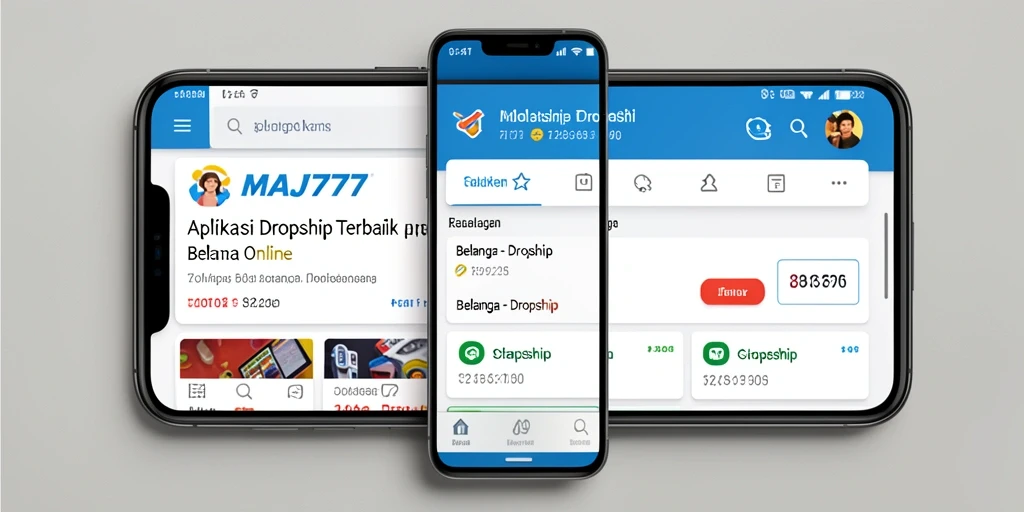 Tampilan antarmuka aplikasi MAJ777 untuk dropship yang menawan dan fungsional.