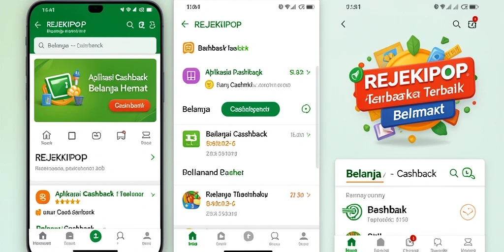 Tampilan antarmuka REJEKIPOP yang ramah pengguna untuk belanja Cashback.