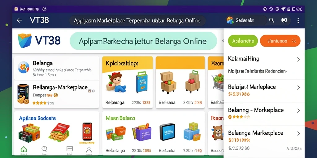Antarmuka VT38 yang sederhana dan fungsional untuk belanja online.
